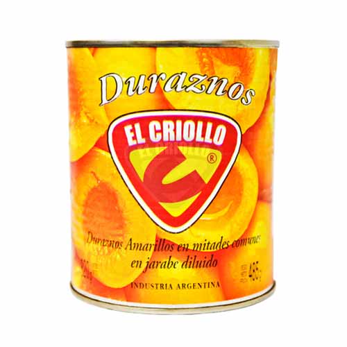 0321 DURAZNOS EN MITADES EL CRIOLLO X 820 GR                                                                                                                                                                                                                   