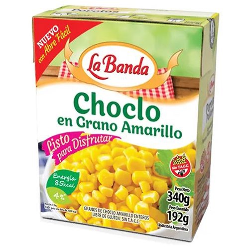 15398 CHOCLO GRANO AMARILLO LA BANDA TETRA X 340 GR                                                                                                                                                                                                             