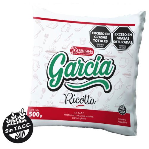 15623 RICOTA GARCIA LA SERENISIMA X 500 GR SIN TACC                                                                                                                                                                                                             