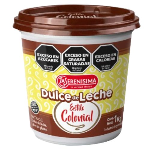 15625 DULCE DE LECHE COLONIAL SERENISIMA X 1KG SIN TACC                                                                                                                                                                                                         