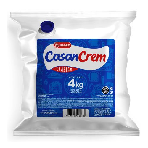 16172 QUESO BLANCO CREMA CASANCREM X 4 KGS SIN TACC                                                                                                                                                                                                             