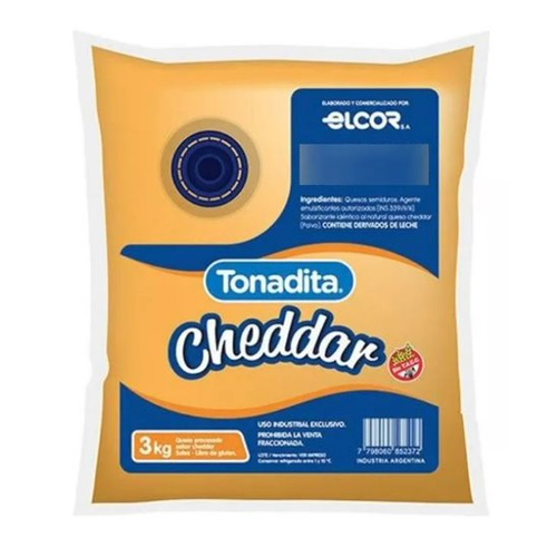 16525 CHEDDAR UNTABLE TONADITA X 3 KGS SIN TACC                                                                                                                                                                                                                 