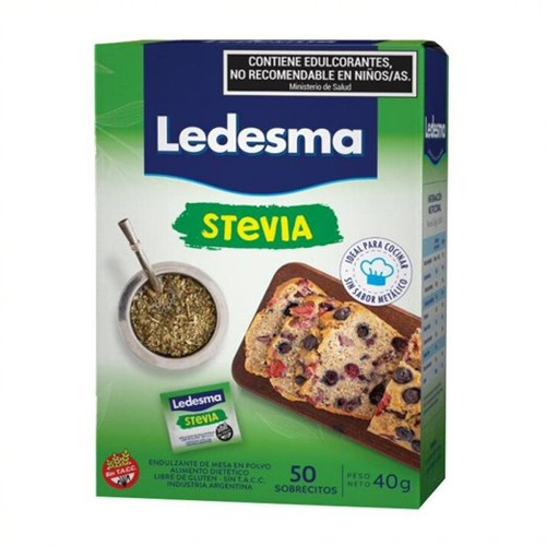 16631 EDULCORANTE INDIV LEDESMA STEVIA 0% 50UDS SIN TACC                                                                                                                                                                                                        