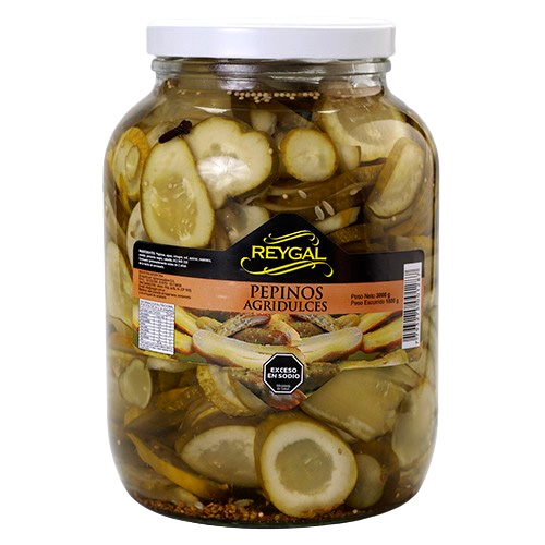 16804 PEPINOS AGRIDULCES EN RODAJAS REYGAL X 3 KG                                                                                                                                                                                                               