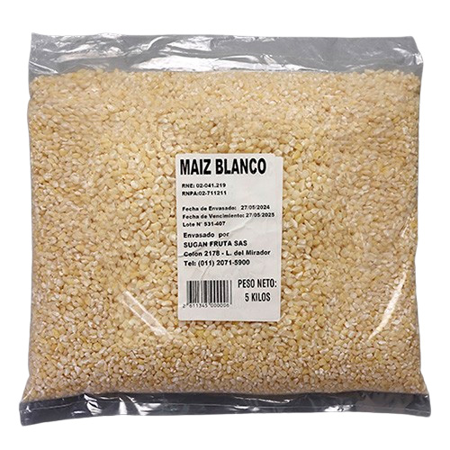 16846 MAIZ PISADO BLANCO SUGAN X 5 KGS                                                                                                                                                                                                                          