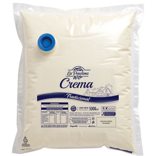 2221 CREMA DE LECHE LA PAULINA X 5 LTS 39% SIN TACC                                                                                                                                                                                                            