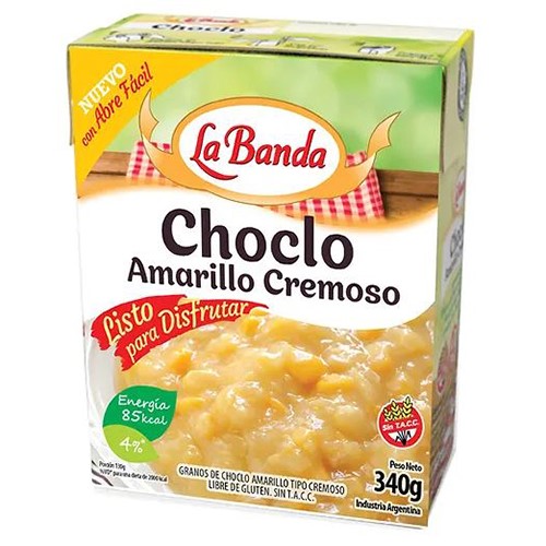 2453 CHOCLO CREMOSO AMARILLO LA BANDA TETRA X 340 GRS                                                                                                                                                                                                          