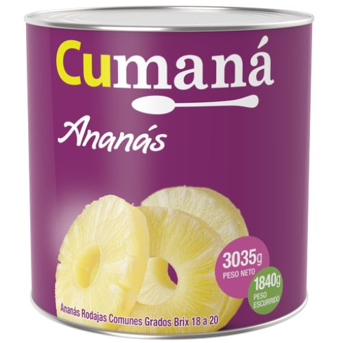 6100 ANANA EN RODAJAS CUMANA X 3 KG                                                                                                                                                                                                                            