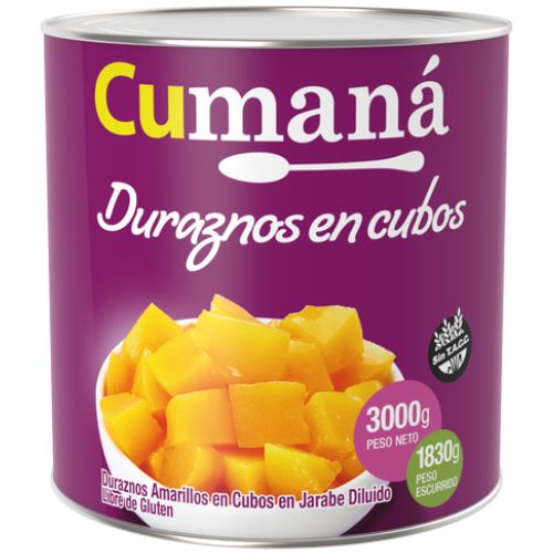 8067 DURAZNOS EN CUBOS CUMANA X 3 KG SIN TACC                                                                                                                                                                                                                  